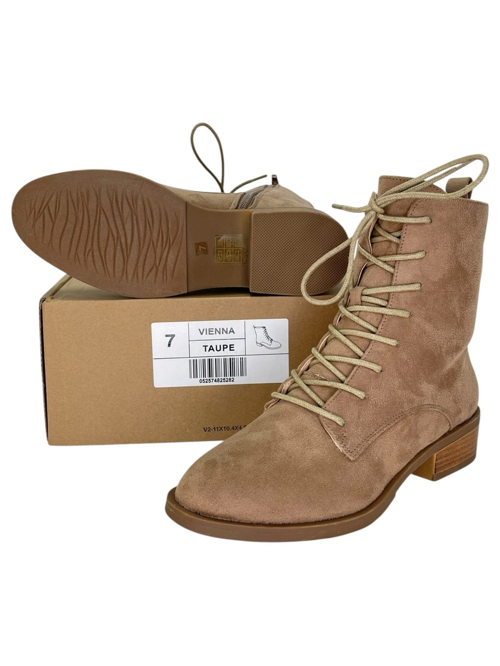 Journee Collection Vienna Taupe Microsuede Womens Ankle Boots Size 7M - Picture 10 of 11